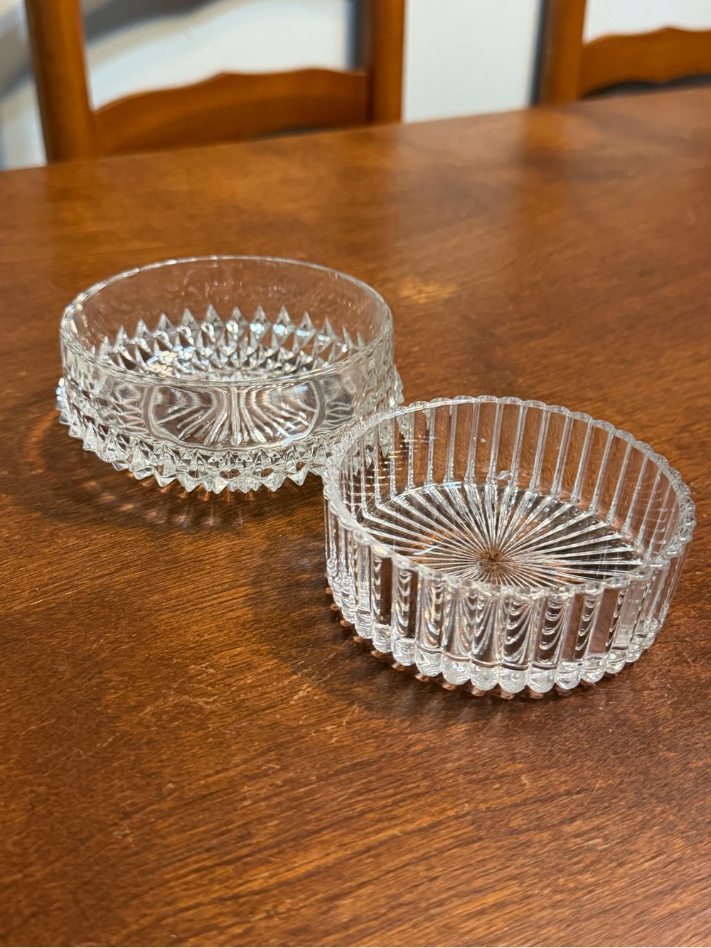 Set of 2 crystal Trinket dishes
